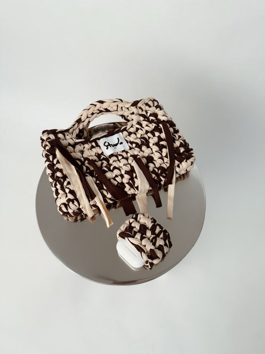 The Fancy Basket Bag, Iced Latte - S