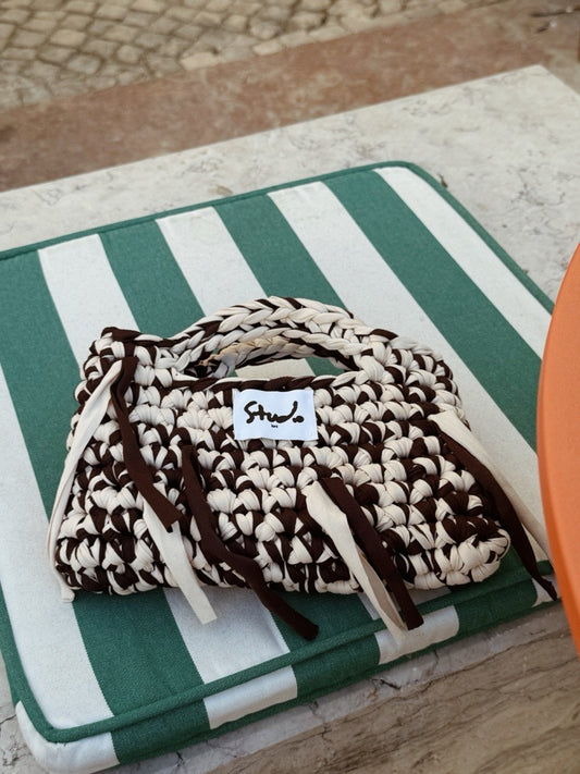 The Fancy Basket Bag, Iced Latte - S