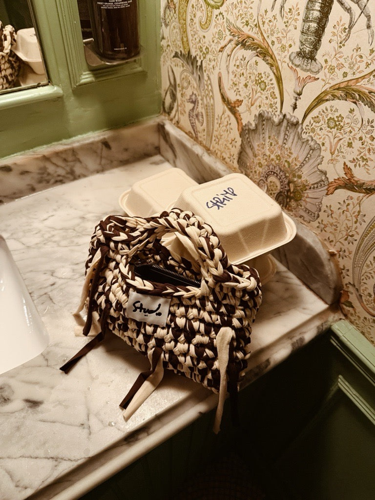 The Fancy Basket Bag, Iced Latte - S
